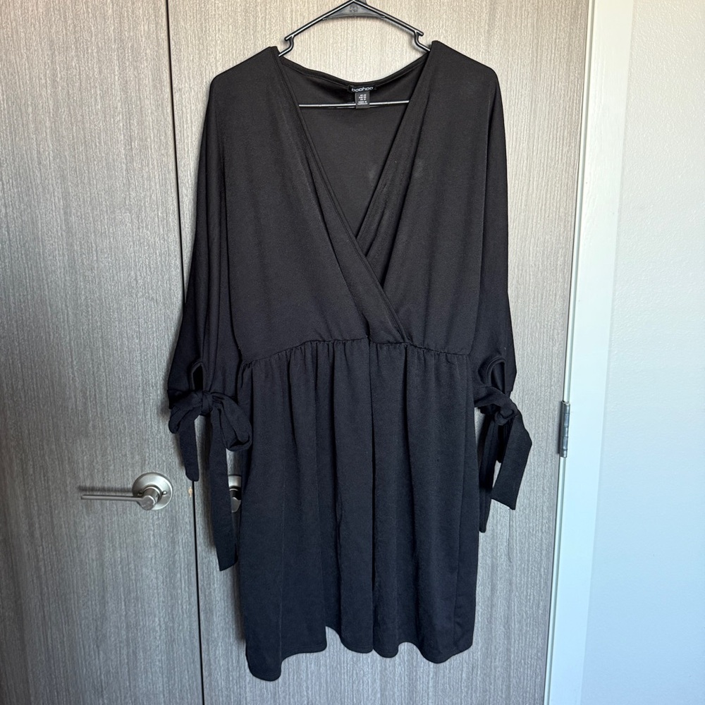 Boohoo Elegant Black Long Sleeve Dress